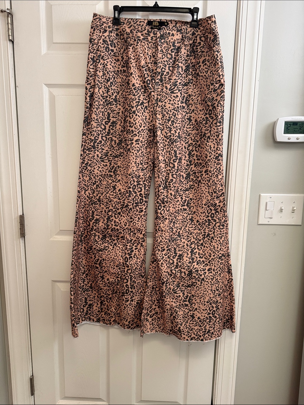 L&B Wide-Leg Leopard Print Pants -